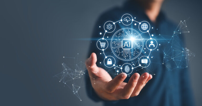 someone holding an AI infographic