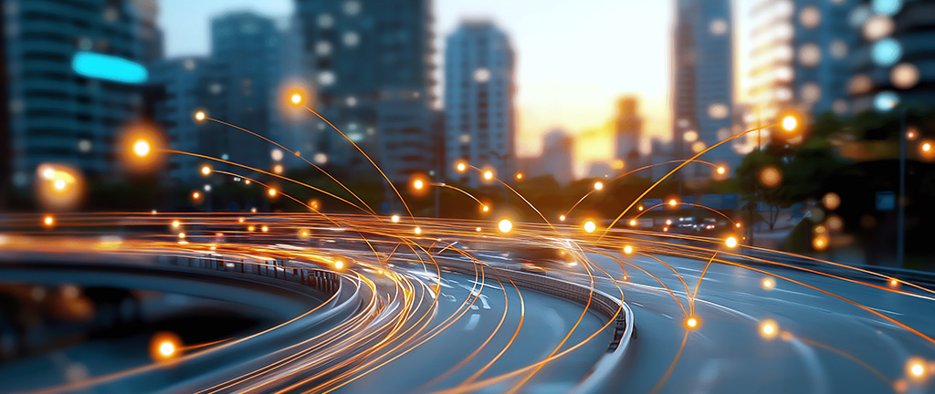 a road with abstract connections, cybersecurity system designed to safeguard digital information and ensure ethical,