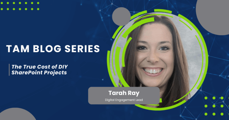 Post title and Tarah picture in a graphic design