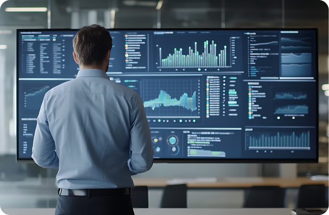 IT professional looking at a dashboard