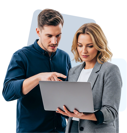people using a laptop during a training section