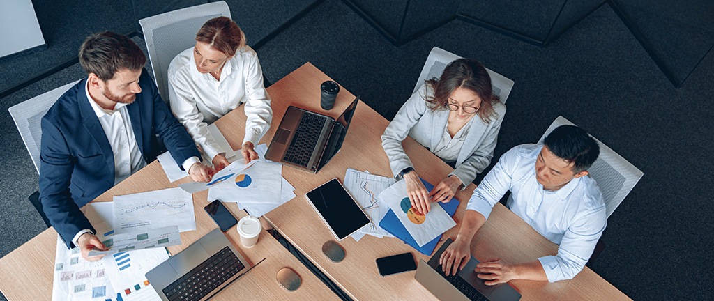 Team having a professional meeting